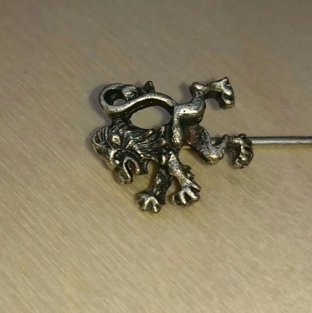 Antique Rampant Lion Pin